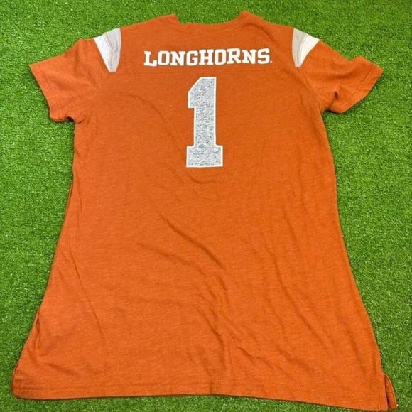 Nike Texas Longhorns Women's Large V-Neck Short Sleeve Shirt Sporty Active - Picture 7 of 7